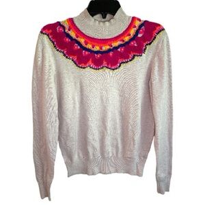 CAbi Women's Sweater with Pink and Yellow Accents